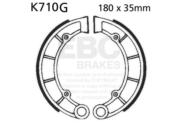 Brake shoe set EBC K710G grooved