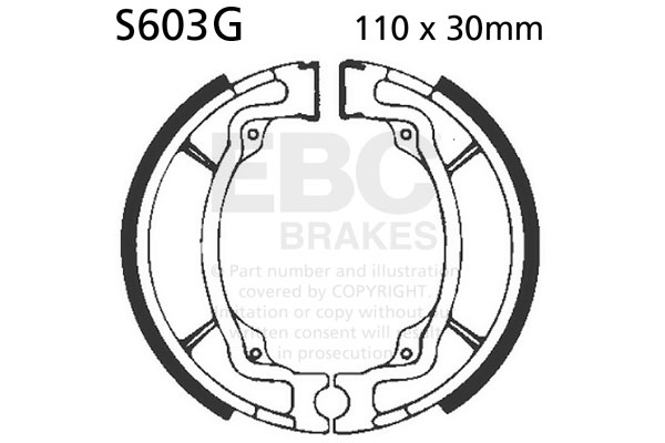 Brake shoe set EBC S603G grooved includings springs