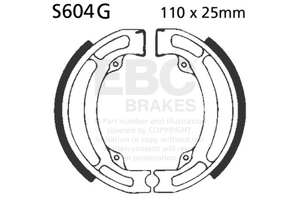 Brake shoe set EBC S604G grooved includings springs