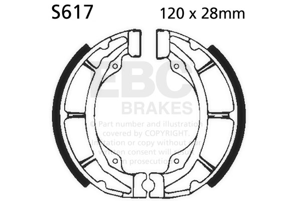 Brake shoe set EBC S617 excluding springs