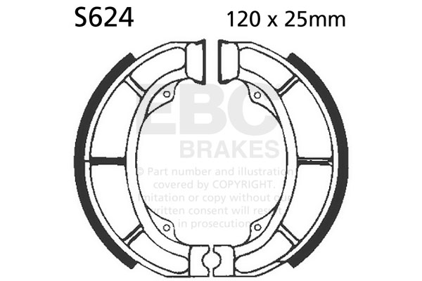 Brake shoe set EBC S624 including springs