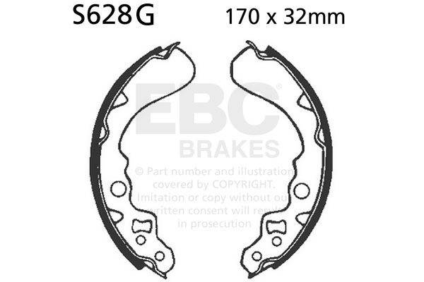 Brake shoe set EBC S628G grooved