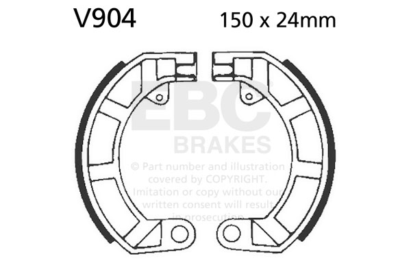 Brake shoe set EBC V904 excluding springs