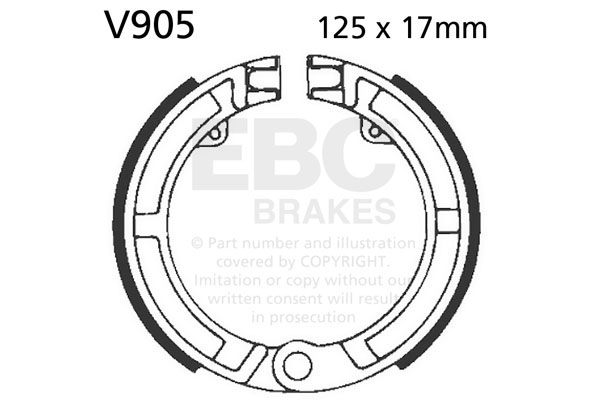 Brake shoe set EBC V905 excluding springs