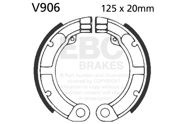 Brake shoe set EBC V906