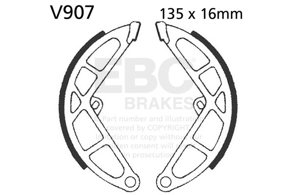 Brake shoe set EBC V907 excluding springs