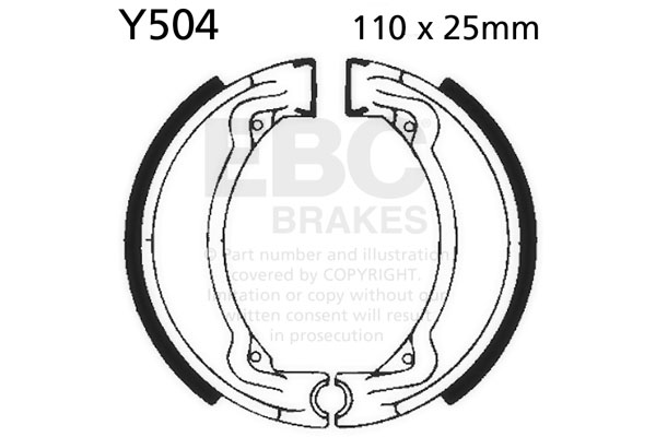 Brake shoe set EBC Y504 includings springs
