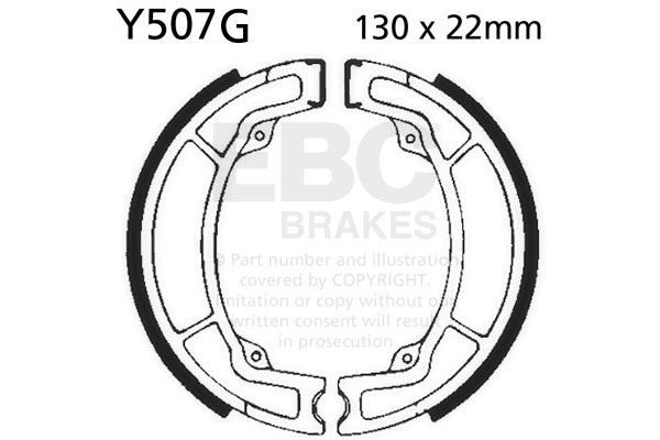 Brake shoe set EBC Y507G grooved