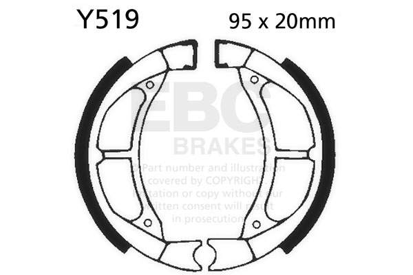 Brake shoe set EBC Y519 includings springs