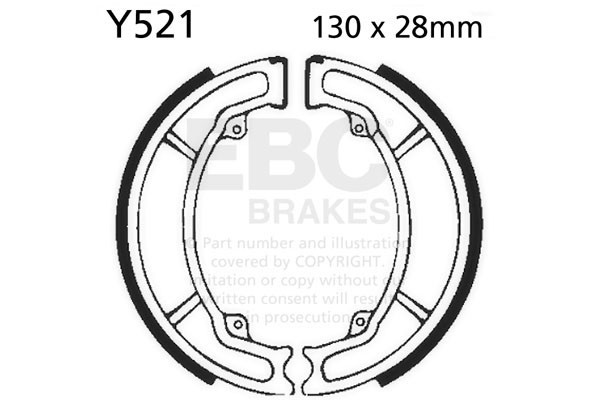 Brake shoe set EBC Y521 excluding springs