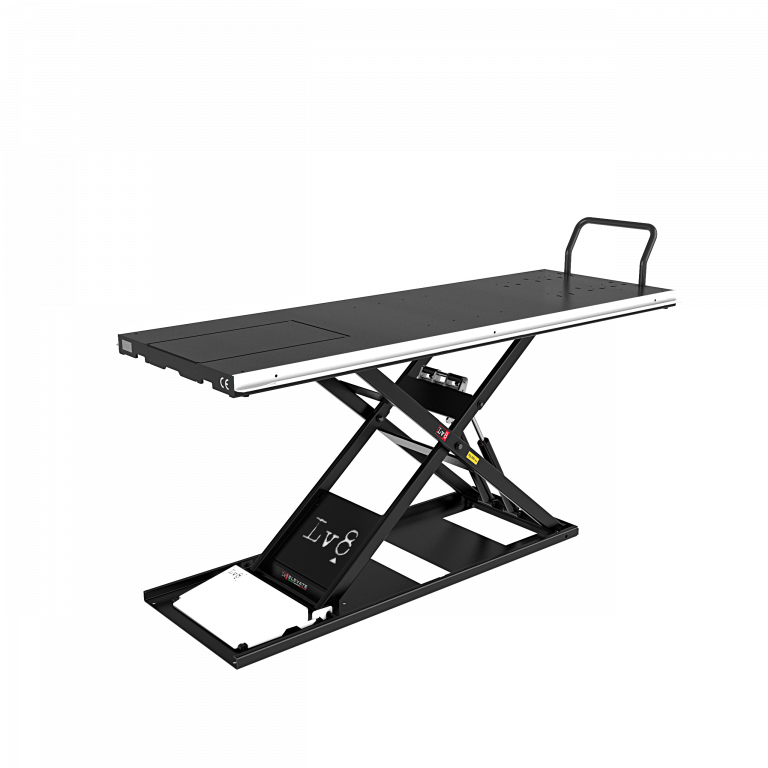 Motorcycle lift LV8 NANO 400 FLOOR VERSION EN400GE.W with electro-hydraulic unit (black and white RAL 9016)