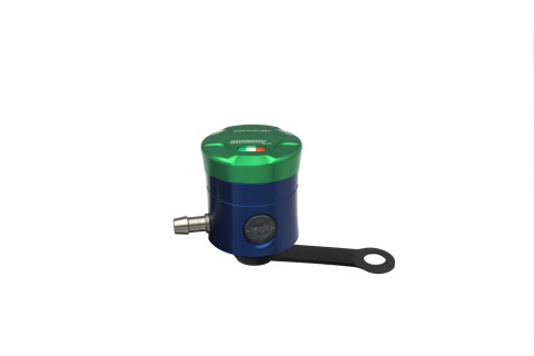 Brake fluid reservoir ACCOSSATO CNC-worked FU057 straight bracket included green