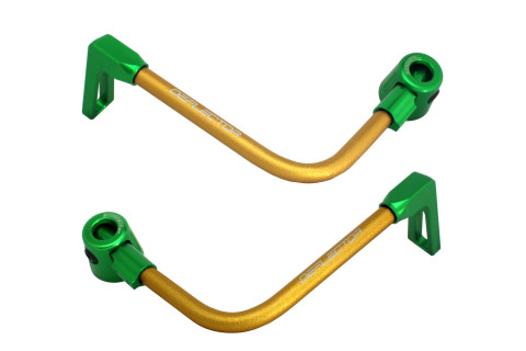 Lever guard ACCOSSATO DE003 with gold hose and joint right + left , aluminium