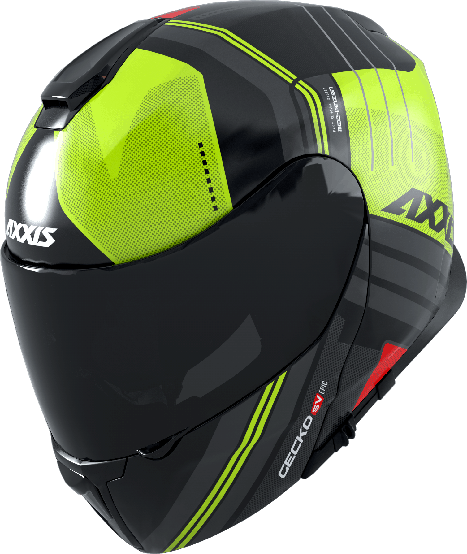 FLIP UP helmet AXXIS GECKO SV ABS epic b3 gloss fluor yellow XS