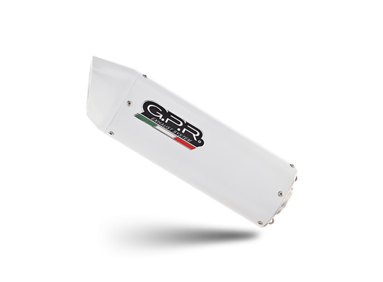 Slip-on exhaust GPR ALBUS EVO4 E5.CF.10.1.ALBE5 White glossy including removable db killer and link pipe