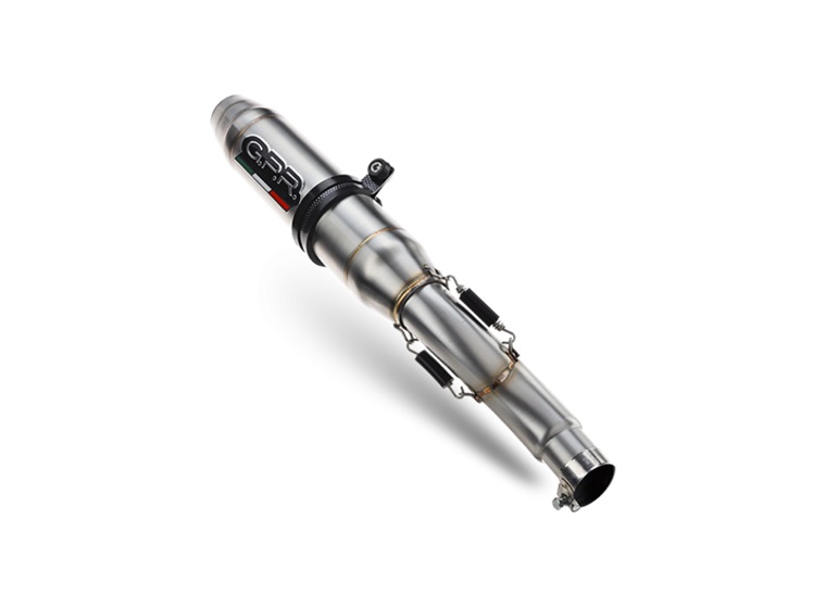 Slip-on exhaust GPR DEEPTONE BE.19.DE Brushed Stainless steel including removable db killer and link pipe