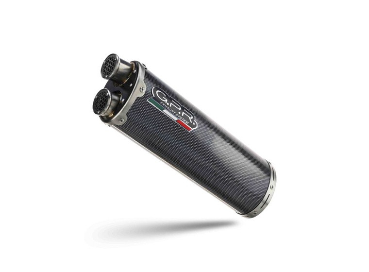 Slip-on exhaust GPR DUAL POPPY E5.BM.107.1.DUAL.PO Carbon look including removable db killer and link pipe