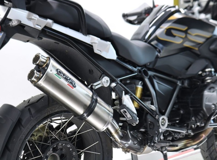 Slip-on exhaust GPR DUAL POPPY E5.CF.11.1.DUAL.PO Carbon look including removable db killer and link pipe