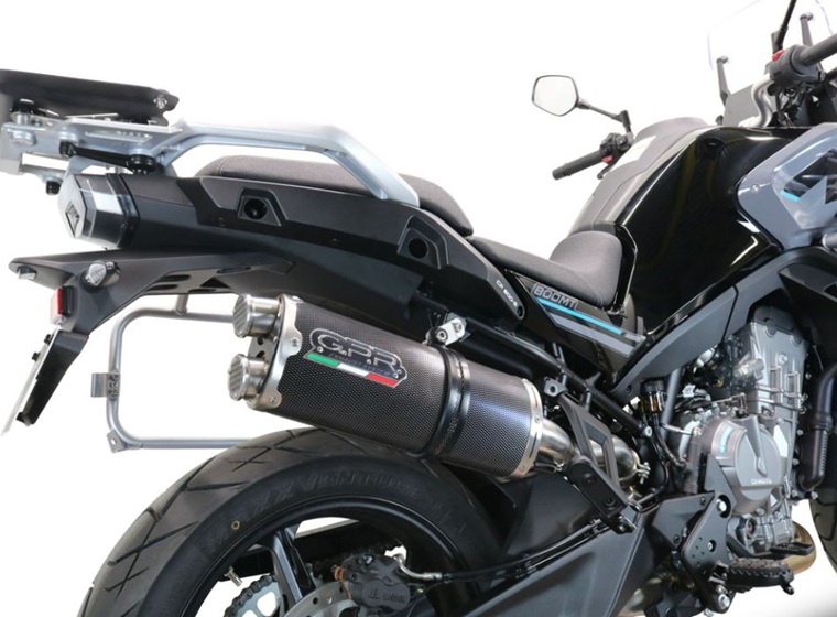 Slip-on exhaust GPR DUAL POPPY E5.H.264.1.DUAL.PO Carbon look including removable db killer and link pipe