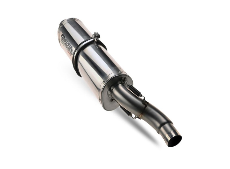 Slip-on exhaust GPR DUNE TRIOVALE TITANIO CF.17.DUNE Titanium including removable db killer and link pipe
