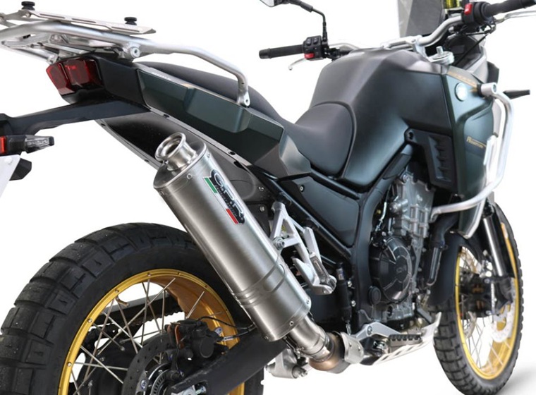 Slip-on exhaust GPR DUNE TRIOVALE TITANIO Z.19.DUNE Titanium including removable db killer and link pipe