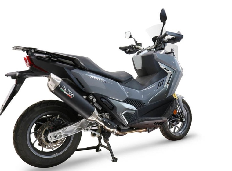 Full Line, silencer and separate header GPR FURORE-X SCOOTER HON.13.1.CAT.FXSC Matte Black including silencer approved for noise,db killer and catalyst compliant for inspection