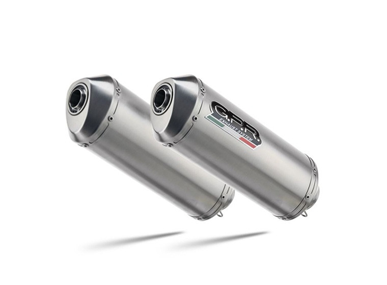 Dual slip-on exhaust GPR SATINOX S.46.SAT Brushed Stainless steel including removable db killers and link pipes