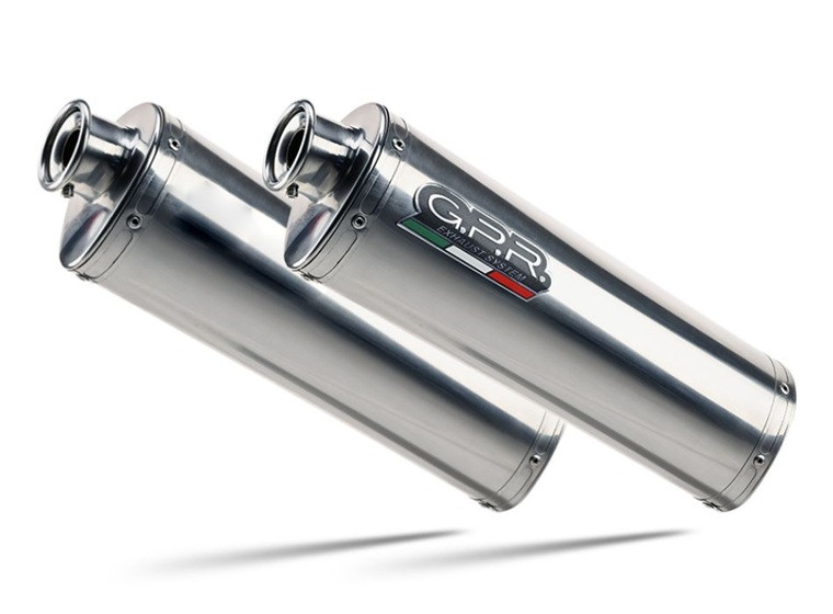 Dual slip-on exhaust GPR TRIOVAL S.46.TRI Polished Stainless Steel including removable db killers and link pipes