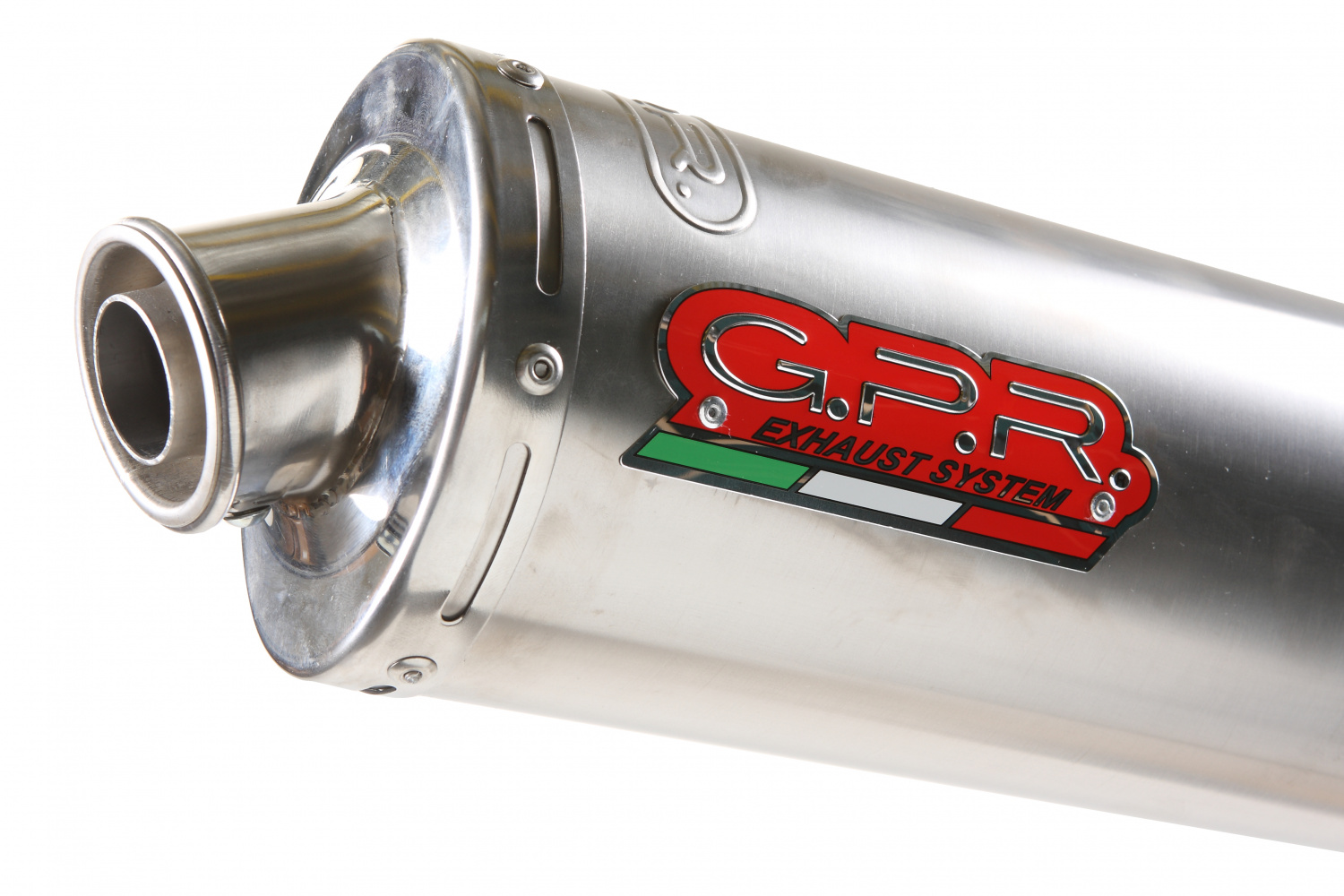 Slip-on exhaust GPR OVAL BE.5.TO Brushed Titanium including removable db killer and link pipe