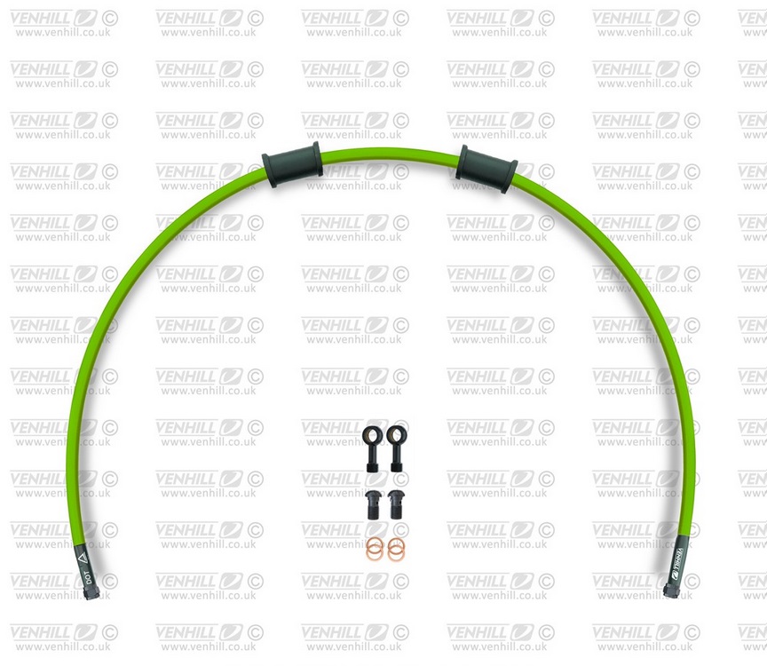 Rear brake hose kit Venhill POWERHOSEPLUS HON-10004RB-GR (1 hose in kit) Green hoses, black fittings