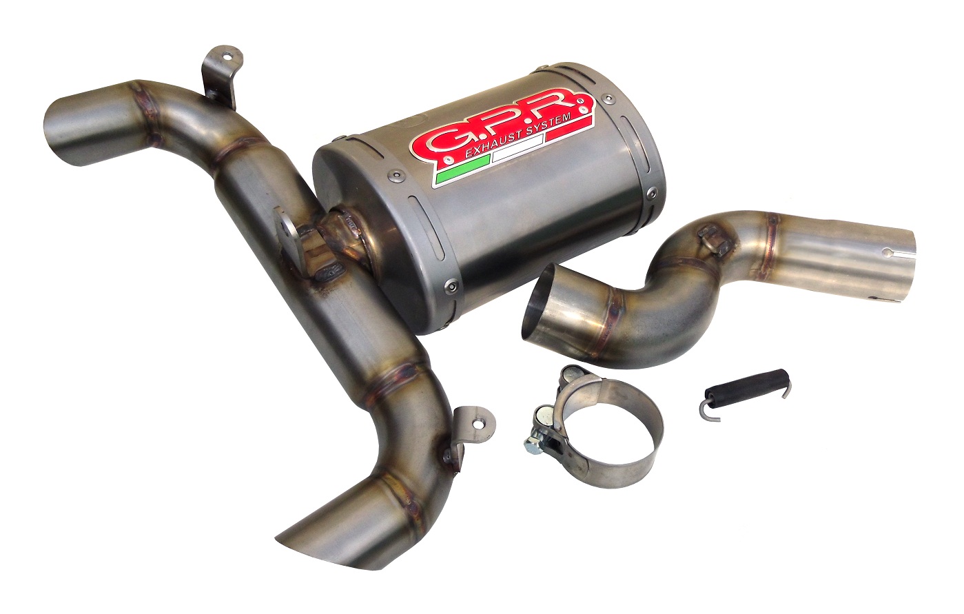 Slip-on exhaust GPR ALLUMINIO GHOST S.147.AO Silver Anodized including removable db killer and link pipe