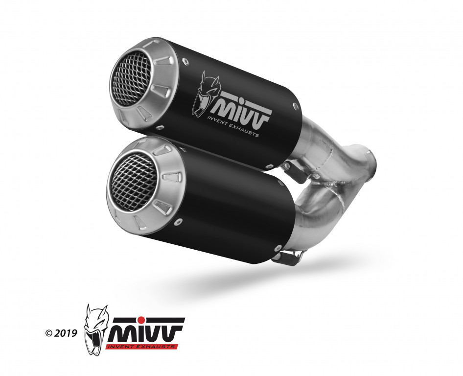 Full exhaust system 4x2x1x2 MIVV MK3 H.073.SM3B Black Stainless Steel