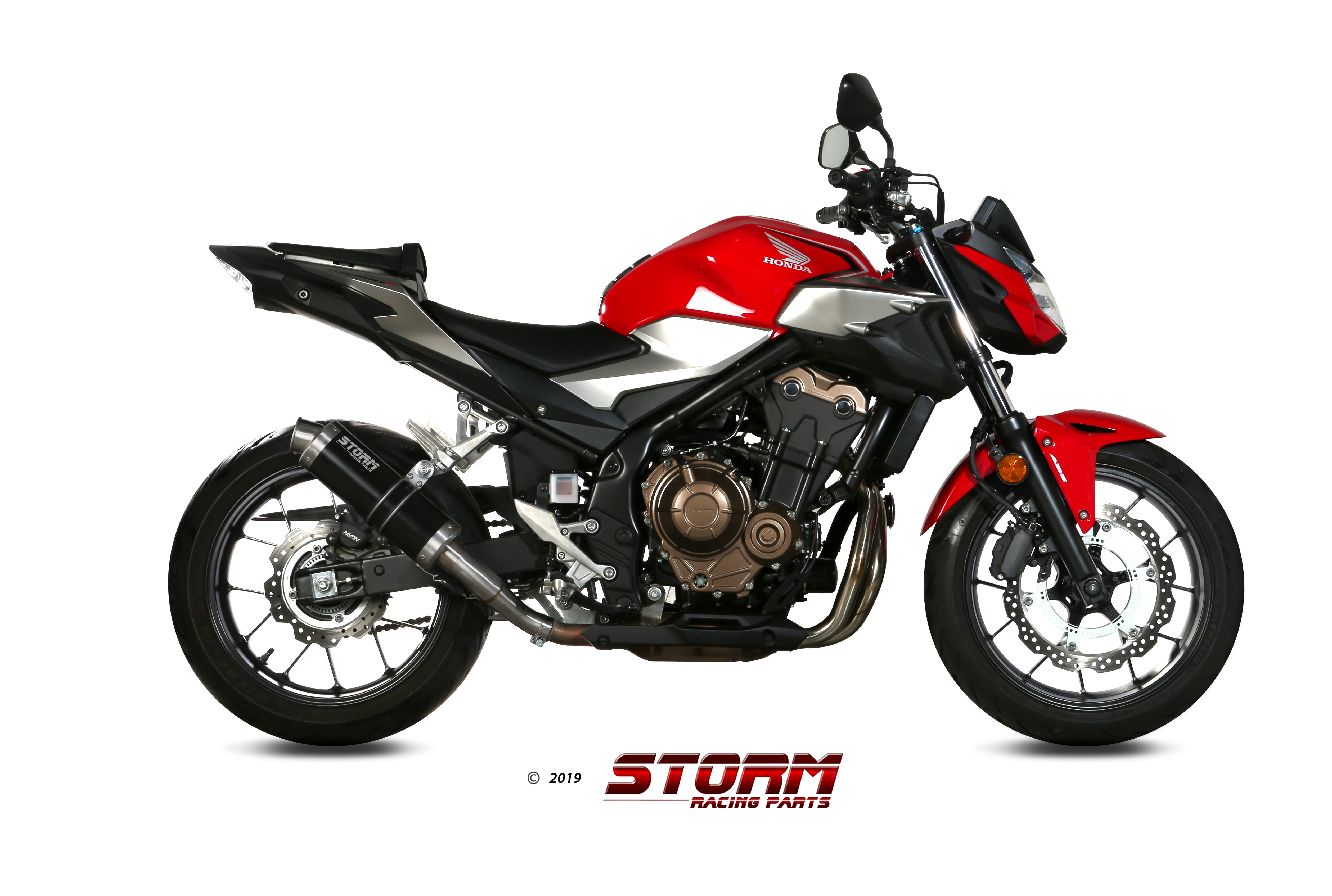 Silencer STORM GP H.075.LXSB Steel black for HONDA CB 500 F 2019-2024