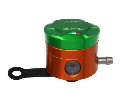 Brake fluid reservoir ACCOSSATO CNC-worked FU010 straight bracket included green
