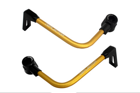 Lever guard ACCOSSATO DE003 with gold hose and joint right + left , aluminium