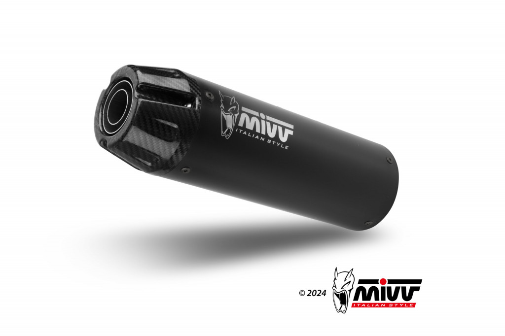 Cijeli ispušni sustav 2x1 MIVV HR-1 K.060.SH1BGN Black with carbon cap for KAWASAKI Vulcan S 650 2017-2023
