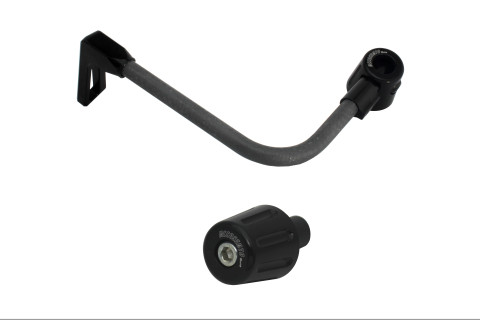 Lever guard in carbon + right end ACCOSSATO DE010 with black hose and joint left