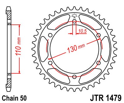 Lančenik zadnji JT JTR 1479-47 47T, 530
