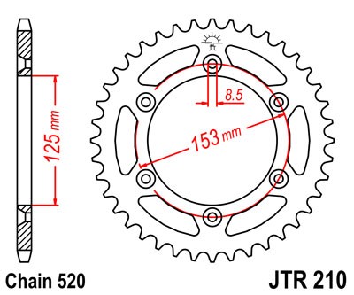 Lančenik zadnji JT JTR 210-47 47T, 520