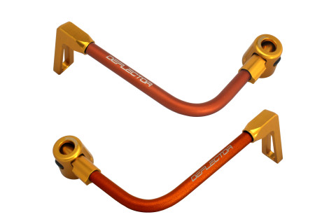 Lever guard ACCOSSATO DE003 with orange hose and joint right + left , aluminium