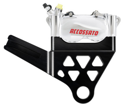 Radial Brake Caliper Kit Rear + Brake Flange ACCOSSATO KITA32 For Harley Davidson Softail
