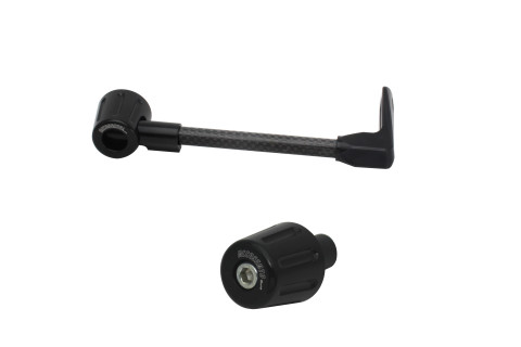 Lever guard in Carbon + left end ACCOSSATO DE009 with black hose and joint right
