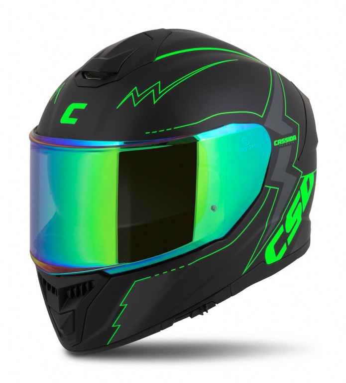 Full face helmet CASSIDA Integral GT 2.1 Flash matt black/ fluo green/ dark grey 3XL