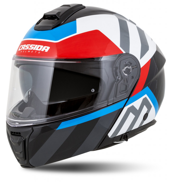 Full face helmet CASSIDA Modulo 2.1 Profile white pearl/black/blue/red/grey XS