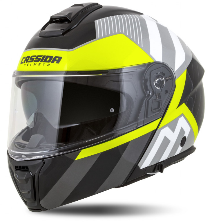 Full face helmet CASSIDA Modulo 2.1 Profile white/black/yellow fluo/grey XS