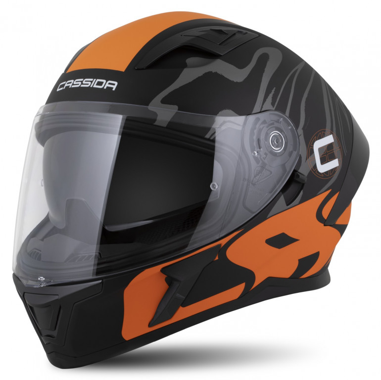 Full face helmet CASSIDA Orbit Multivers black matt,orange,gray,white 2XL