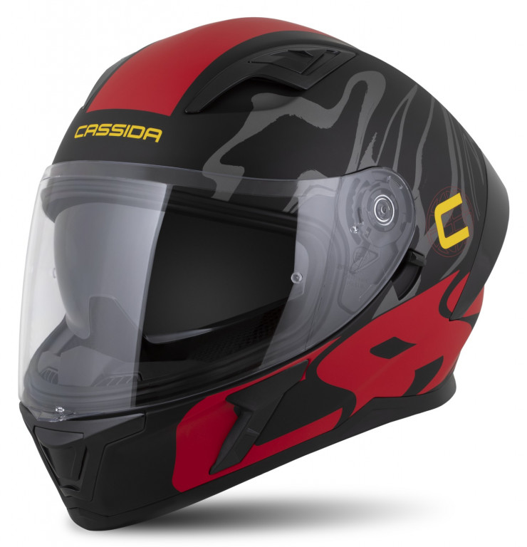 Full face helmet CASSIDA Orbit Multivers black matt,red,gray,yellow 2XL