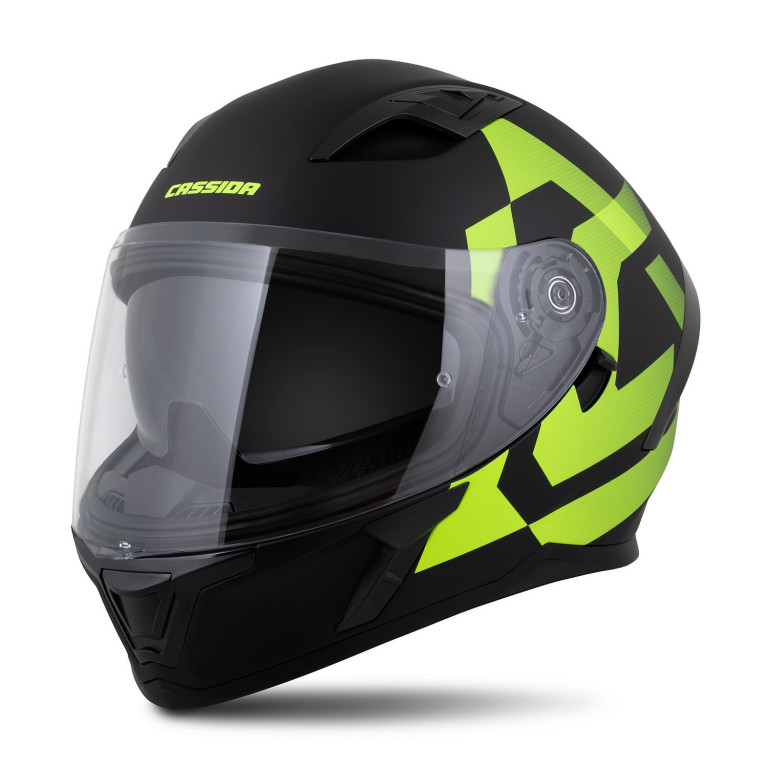 Full face helmet CASSIDA Orbit Grind black matt, yellow fluo 2XL