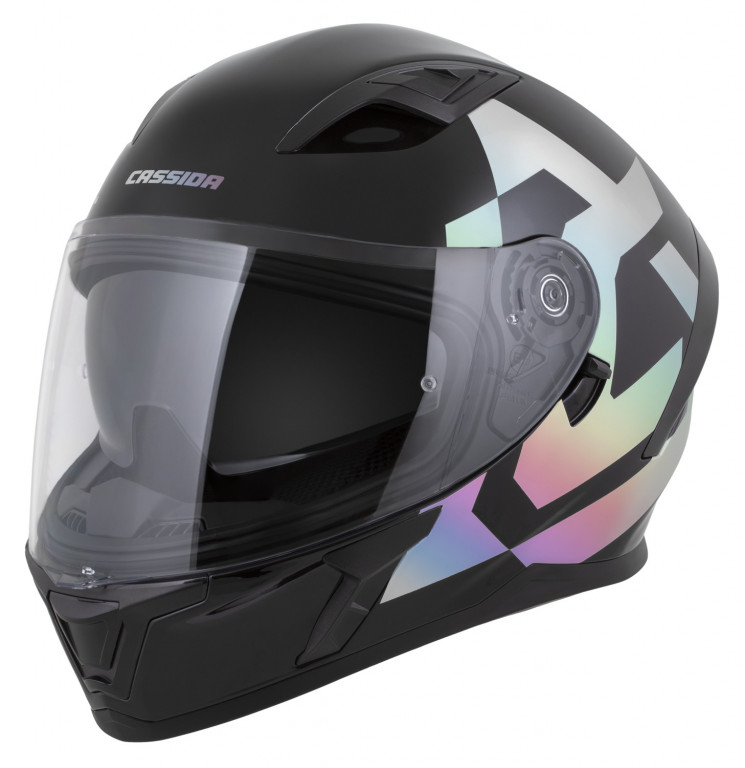Full face helmet CASSIDA Orbit Grind Absolut black matt, holografic 2XL