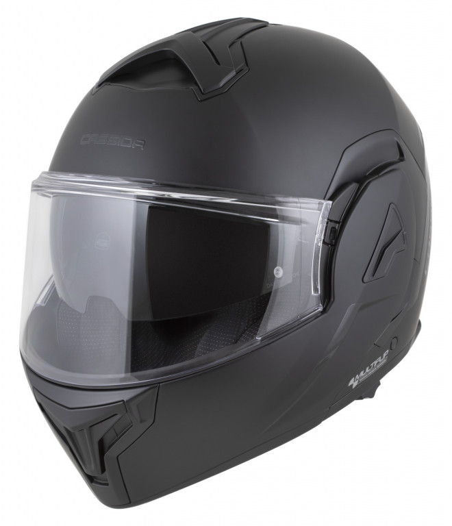 Full face helmet CASSIDA MultiFlip Solid Blackout black matt/black XS